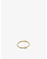 Monica Vinader - Siren Mini 18Ct-Plated Vermeil Sterling And 0.006Ct Lab-Grown Diamond Ring - Lyst