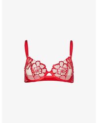 Bluebella - Catalina Floral-embroidered Mesh Bra - Lyst