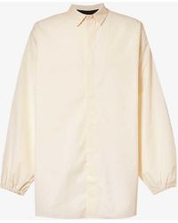 Fear Of God - Essentials Button Down Brand-patch Relaxed-fit Cotton-blend Shirt - Lyst