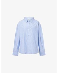 ADANOLA - Oversized Striped Cotton-Poplin Shirt - Lyst