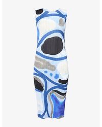 Pleats Please Issey Miyake - Roll Patterned Knitted Midi Dress - Lyst