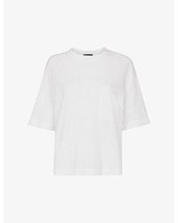 Whistles - Patch-Pocket Relaxed-Fit Cotton And Linen-Blend T-Shirt - Lyst