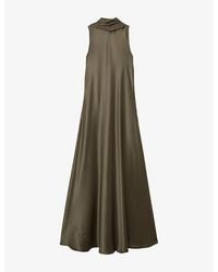 Reiss - Fae Cape-Detail Satin Maxi Dress - Lyst