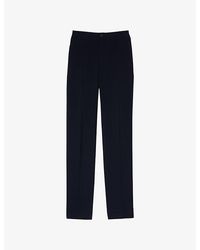 Sandro - High-Rise Stretch-Jersey Trousers - Lyst