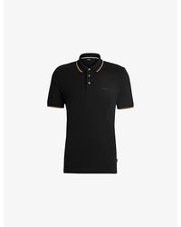 BOSS - Logo-Print Short-Sleeve Cotton Polo - Lyst