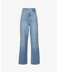 GOOD AMERICAN - Good Ease Rhinestone-embellished Wide-leg Recycled Denim-blend Jeans - Lyst