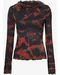 KNWLS - Clavicle Abstract-pattern Stretch-woven Top X - Lyst