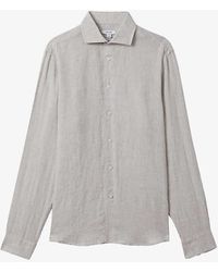 Reiss - Ruban Cutaway-collar Regular-fit Linen Shirt - Lyst