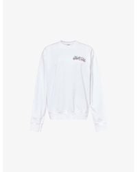 Sporty & Rich - Embroidered-Logo Long-Sleeves Cotton-Jersey Sweatshirt - Lyst