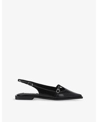 Steve Madden - Synergy Mary-Jane Leather Sling-Back Flats - Lyst