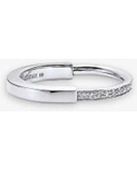 Tiffany & Co. - Tiffany Lock 18ct White-gold And 0.17ct Round-brilliant Diamond Ring 10. - Lyst