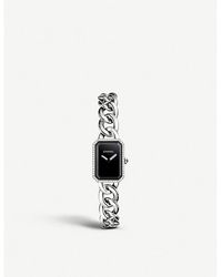 Chanel - H3252 Première Chain Steel, Black Lacquer, Onyx And Diamond Watch - Lyst