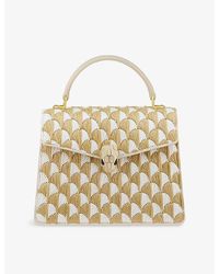 BVLGARI - Serpenti Forever Medium Raffia Top-Handle Bag - Lyst