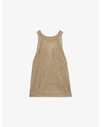 Reiss - Maia Metallic Knitted Vest - Lyst