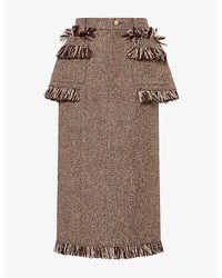 Sacai - Tweed Wool-Blend Midi Skirt - Lyst