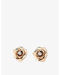 Piaget - Rose 18Ct Rose- And 0.12Ct Diamond Stud Earrings - Lyst