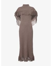 Jonathan Simkhai - Jordan Detachable-Neck Cape Knitted Midi Dress - Lyst