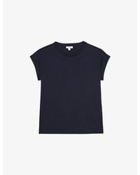 Reiss - Tommie Crew-Neck Relaxed-Fit Brushed-Cotton T-Shirt - Lyst