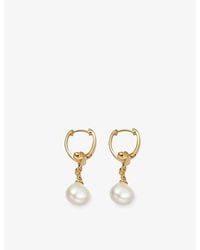Astley Clarke - Floe 18Ct 18Ct- Plated Sterling- And Pearl Drop Huggies - Lyst
