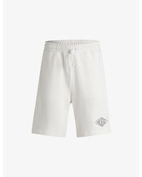 HUGO - Branded Straight-Leg Regular-Fit Cotton-Jersey Shorts - Lyst