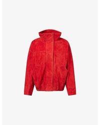 RÓHE Frames - Stand-Collar Drawstring-Waist Suede Jacket - Lyst