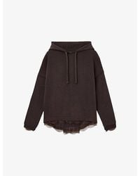 AllSaints - Nia Lace-Trim Cotton-Blend Hoody - Lyst