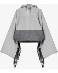Junya Watanabe - Fringed-trim Relaxed-fit Cotton Hoody - Lyst