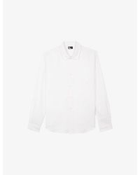The Kooples - Logo-Embroidered Slim-Fit Linen Shirt - Lyst