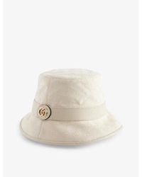 Gucci - Monogram-pattern Brand-plaque Canvas Bucket Hat - Lyst
