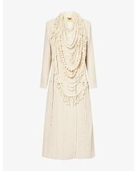 Rebirth - Macrame Double-Breasted Knit Cotton-Blend Coat - Lyst
