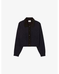 Claudie Pierlot - Collared Regular-Fit Stretch Wool-Blend Cardigan - Lyst