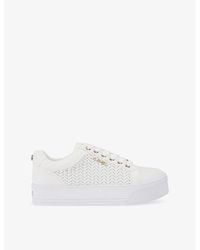 Carvela Kurt Geiger - Sardinia Logo-Embossed Faux-Leather Low-Top Trainers - Lyst