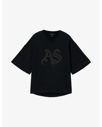 AllSaints - Icon Amelie Logo-Embellished Cotton T-Shirt - Lyst