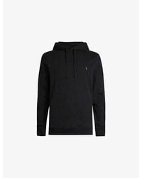 AllSaints - Raven Logo-Embroidered Zip-Up Cotton Hoody - Lyst