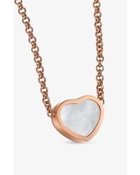 Chopard - Happy Hearts 18ct Rose-gold And Mother-of-pearl Pendant Necklace - Lyst