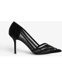 Dune - Axis Mesh-panelled Suede Heeled Courts - Lyst