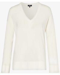 Theory - V-neck Relaxed-fit Wool, Recycled-nylon And Recycled-elastane Jumper - Lyst