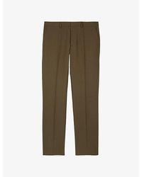 The Kooples - Straight Regular-Fit Cotton And Linen-Blend Trousers - Lyst
