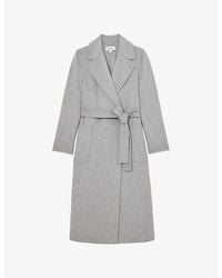 Reiss - Lucia Double-Breasted Regular-Fit Wool-Blend Coat - Lyst