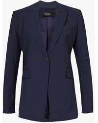 Theory - Etiennette Single-breasted Relaxed-fit Wool-blend Jacket - Lyst
