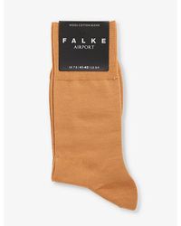 FALKE - Airport Logo-print Wool-cotton-blend Socks - Lyst