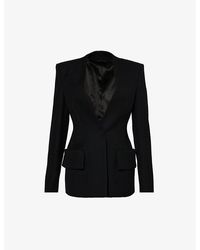 Givenchy - Padded-shoulder Slim-fit Wool Jacket - Lyst