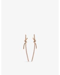 Tiffany & Co. - Knot 18ct Rose-gold And 0.31ct Round-cut Diamond Drop Earrings - Lyst