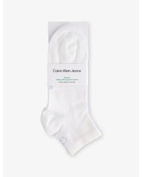 Calvin Klein - Logo-Branded Ribbed-Trim Pack Of Two Trainer Socks - Lyst