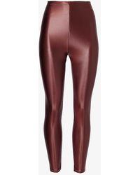 Commando - High-waisted Faux-leather Stretch-woven leggings - Lyst