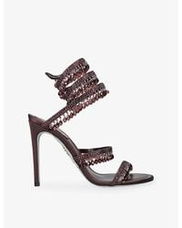 Rene Caovilla - Chandelier 105 Crystal-Embellished Leather Heeled Sandals - Lyst