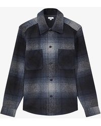 Reiss - Idaho Regular-fit Checked Wool-blend Overshirt - Lyst