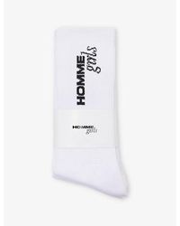 HOMMEGIRLS - Ribbed Mid-Length Stretch Cotton-Blend Socks - Lyst