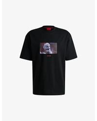 HUGO - Graphic-Print Crew-Neck Cotton T-Shirt - Lyst