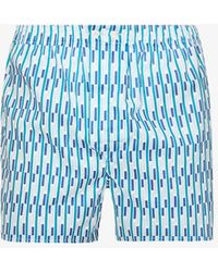 Mens Clothing Underwear Boxers Derek Rose Ledbury Graphic-print Cotton-poplin Boxer Shorts in Blue for Men 